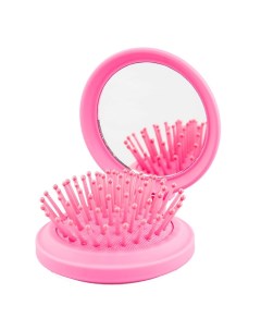 Щетка для волос BASIC bright массажная мини круглая soft touch Lady pink