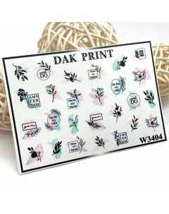 Слайдер дизайн для ногтей W3404 Dak print