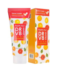 Пенка для лица очищающая с комплексом витаминов Dr V8 Vitamin Foam Cleansing Farmstay