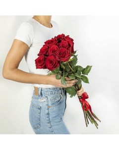 Букет из высоких красных роз Эквадор 9 шт 70 см Л'этуаль flowers