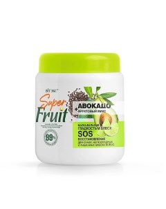 Маска бальзам для волос Гладкость и Блеск Авокадо фруктовый микс SuperFRUIT 450 Витэкс