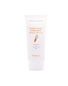 Крем для лица солнцезащитный с экстрактом моркови Carrot Mild Sunscreen SPF 50 PA Bellflower