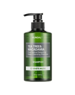 Шампунь для волос очищающий Белый мускус Tea Tree Macadamia Shampoo Kundal