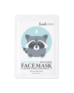 Маска для лица тканевая очищающая и интенсивно увлажняющая Aqua Moisture Raccoon Face Mask Look at me