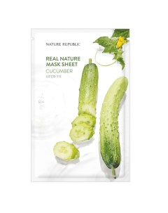 Маска для лица тканевая с экстрактом огурца Mask Sheet Cucumber Nature republic
