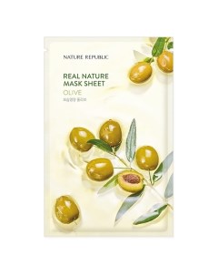 Маска для лица тканевая с экстрактом оливы Mask Sheet Olive Nature republic