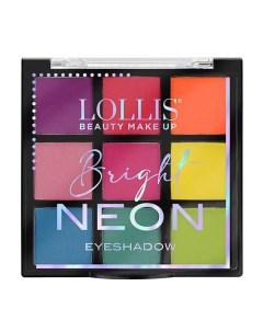 Тени для век Bright Neon Eyeshadow 9 Colors Lollis