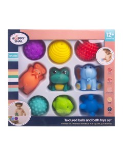 Набор тактильных мячиков и игрушек для ванны 9 0 Happy snail
