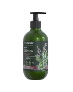 Гель для душа с эфирными маслами шалфея и лайма Shower Gel With Sage And Lime Essential Oils Biodepo