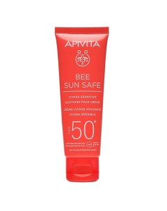БИ САН СЭЙФ Солнцезащитный свежий успокаивающий крем для чувствительной кожи лица SPF50 50 0 Apivita