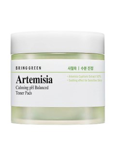 Диски для лица успокаивающие регулирующие pH кожи с полынью Artemisia Calming pH Balanced Toner Pads Bring green