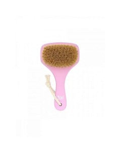 Массажная щетка для сухого массажа натуральная щетина с покрытием розовая Lei