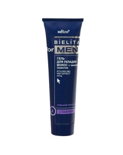Гель для укладки волос с мокрым эффектом сильной фиксации Bielita for Men 100 0 Белита