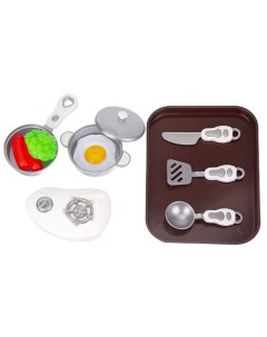 Игровой набор Повар в комплекте посуда продукты плитка поднос 1 0 Girls club