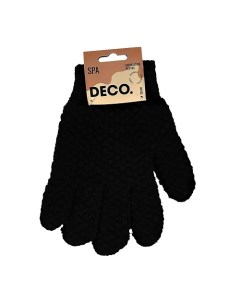 Мочалка перчатки для душа отшелушивающие из бамбукового волокна черные Deco