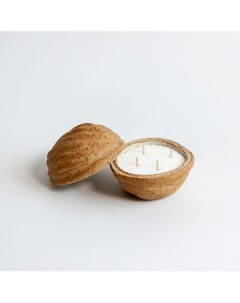 Свеча авторская в грецком орехе из керамики 1 0 La palme artisan ceramica