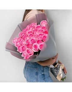 Букет из розовых роз 41 шт 40 см Л'этуаль flowers