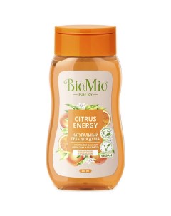 Натуральный гель для душа с эфирными маслами апельсина и бергамота Citrus Energy Biomio