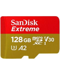 Карта памяти Micro SecureDigital 128Gb Extreme microSDHC class 10 UHS 1 U3 V30 A2 SDSQXAA 128G GN6MN Sandisk