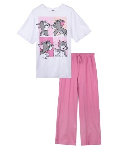 Комплект трикотажный фуфайка футболка брюки пижама классического пояс Playtoday