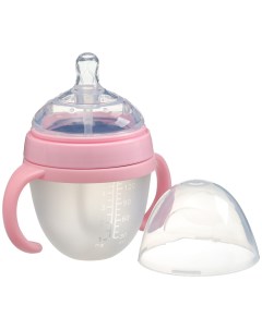 Бутылочка для кормления m b шг o70мм 150мл с ручками силиконовая колба цвет розовый Mum&baby