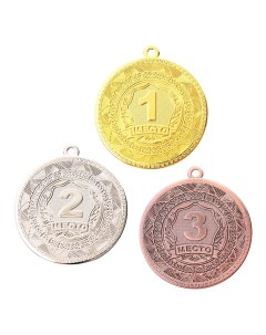 Медаль призовая 198 диам 5 см 3 место цвет бронз без ленты Командор