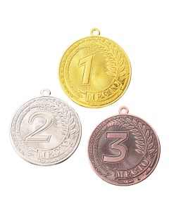 Медаль призовая 196 диам 5 см 3 место цвет бронз без ленты Командор
