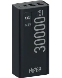 Аккумулятор внешний EP 30000 BLACK 30000mAh 3A QC PD 5xUSB черный Hiper