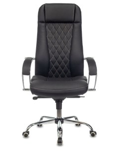 Кресло офисное CH 609SL ECO BLACK руководителя крестовина металл хром эко кожа цвет черный Бюрократ