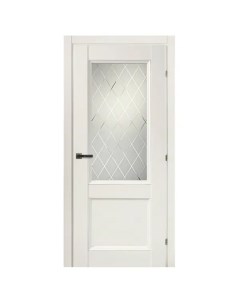 Дверь межкомнатная остекленная с замком и петлями в комплекте Танганика 80x200 см CPL цвет белый Краснодеревщик
