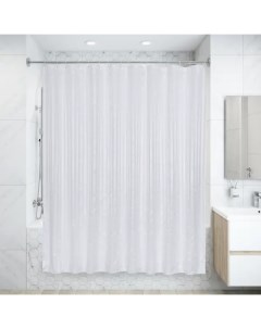 Штора для ванной 240x200 см полиэстер цвет белый Bath plus