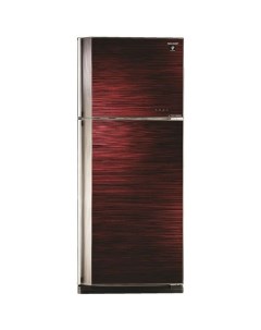 Холодильник двухкамерный SJ GV58ARD Hybrid Cooling красное стекло черный Sharp