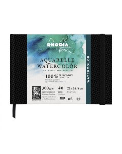 Альбом для акварели Touch пейзаж A5 300 г в твердой обложке Черный Rhodia