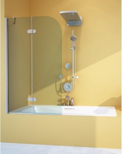 Шторка на ванну Lux Pearl GV 102A левая 90 см стекло бесцветное профиль хром Gutewetter