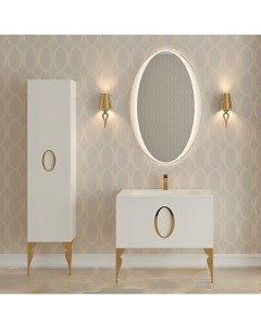 Мебель для ванной Kantal 85 белая фурнитура золото La beaute`