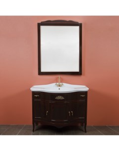 Мебель для ванной Nora темное дерево глянец фурнитура бронза La beaute classic