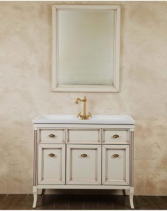 Мебель для ванной Vivien 100 слоновая кость с патиной фурнитура бронза La beaute classic