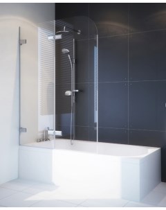 Шторка на ванну Trend Pearl GV 862B левая 90 см стекло бесцветное фурнитура хром Gutewetter