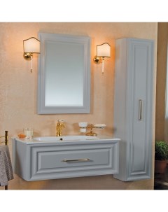 Мебель для ванной Cornelia 100 серый шелк матовый фурнитура золото La beaute classic