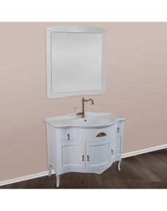 Мебель для ванной Nora белый глянец фурнитура бронза La beaute classic