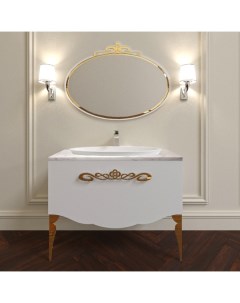 Мебель для ванной Charante 100 белая со столешницей bianco statuaretto золото La beaute`