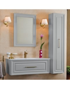 Мебель для ванной Cornelia 100 серый шелк матовый фурнитура бронза La beaute classic