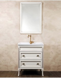 Мебель для ванной Vivien Сassetto 70 белый с патиной фурнитура бронза La beaute classic
