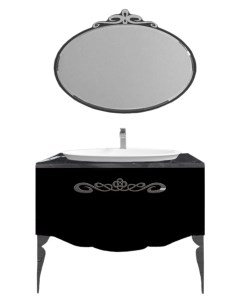 Мебель для ванной Charante 100 черная со столешницей marchina nero хром La beaute`