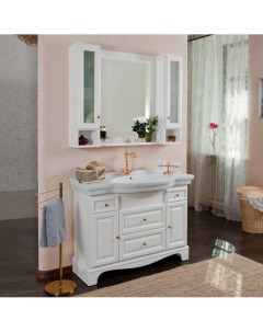 Мебель для ванной Michel 120 белый матовый фурнитура золото La beaute classic