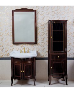 Мебель для ванной Lorette 70 темное дерево глянец фурнитура золото La beaute classic