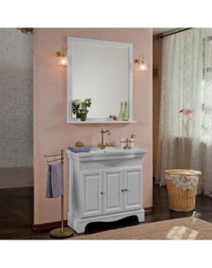 Мебель для ванной Michel 90 белый матовый фурнитура бронза La beaute classic