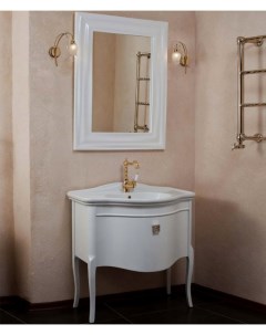Мебель для ванной Nicole белый глянец фурнитура золото La beaute classic