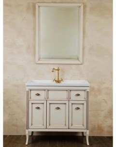 Мебель для ванной Vivien 90 слоновая кость с патиной фурнитура бронза La beaute classic