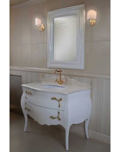 Мебель для ванной Holly белый глянец фурнитура золото La beaute classic